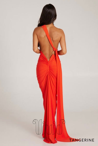 Melani The Label Constantina Gown in Tangerine / Oranges/Corals