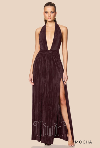 Nookie Desiree Halter Gown in Mocha / Nude & Neutrals