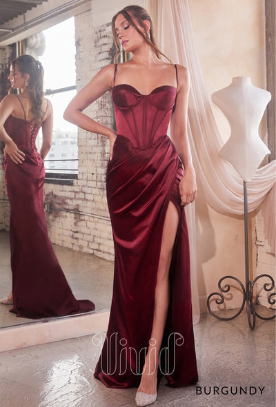 Vivid Formal Elia Gown in Burgundy / Reds