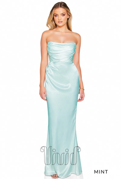 Nookie Emelie Strapless Gown in Mint / Blues