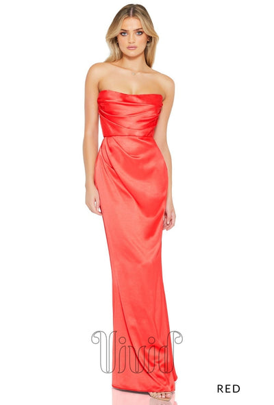 Nookie Emelie Strapless Gown in Red / Reds