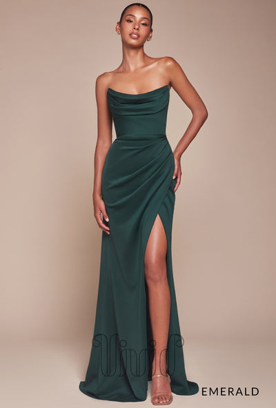 Vivid Formal Empire Gown in Emerald / Greens