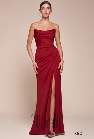 Vivid Formal Empire Gown in Red / Reds