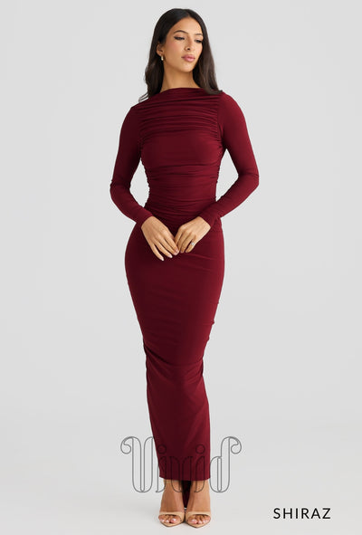 Melani The Label Evelyn Dress in Shiraz / Reds