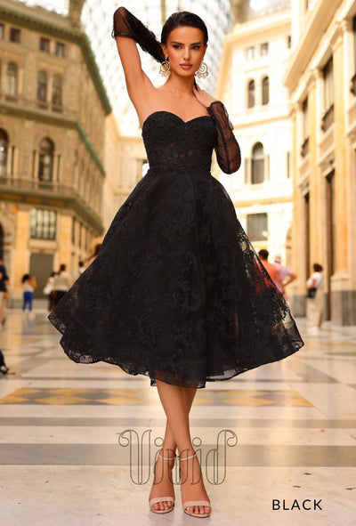 Nicoletta Fleur Dress NC1004 in Black / Blacks