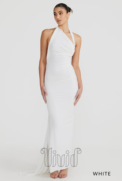 Melani The Label Ivana Multi-Way Gown in White / White