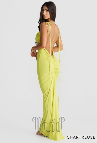 Melani The Label Jiani Gown in Chartreuse / Greens