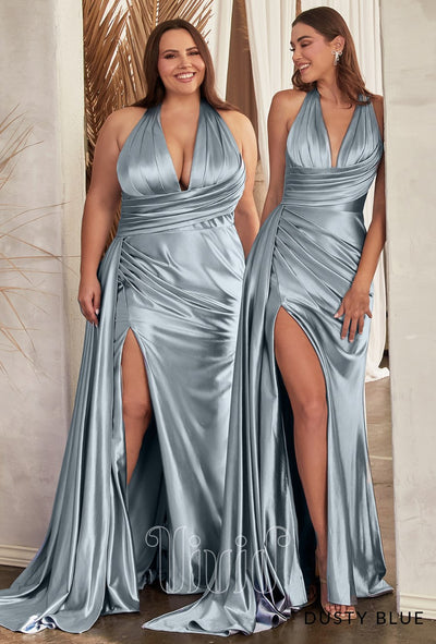 Vivid Luxe Lanetta Gown in Dusty Blue / Blues