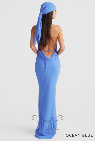 Melani The Label Lopez Gown in Ocean Blue / Blues