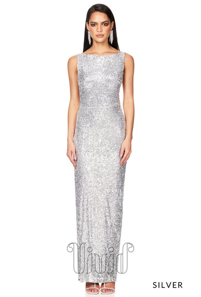 Nookie Lumina Gown in Silver / Silvers