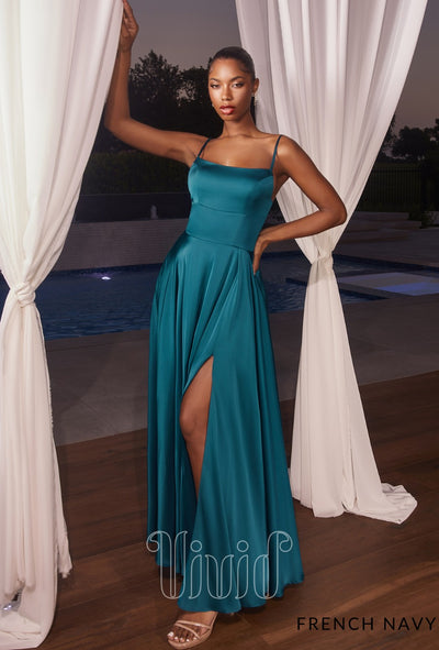 Vivid Luxe Mia Gown in French Navy / Blues