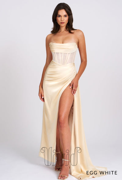 Vivid Formal Raya Gown in Egg White / Nude & Neutrals
