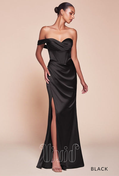 Vivid Formal Stella One Shoulder Gown in Black / Blacks