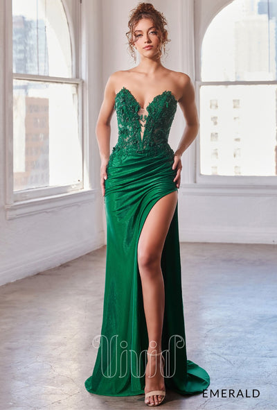 Vivid Formal Tolani Gown in Emerald / Greens