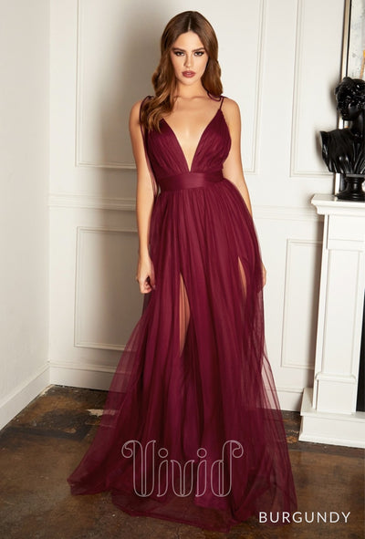 Vivid Party Grace Gown in Burgundy / Reds