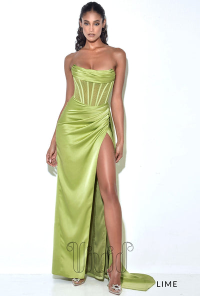 Vivid Formal Raya Gown in Lime